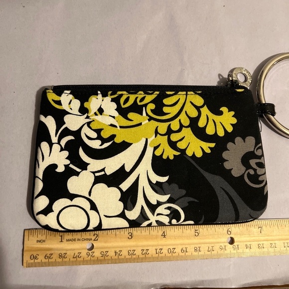 Vera Bradley Retired Baroque Bangle Wristlet Floral Black Gray Green O Ring NWOT - Picture 7 of 7